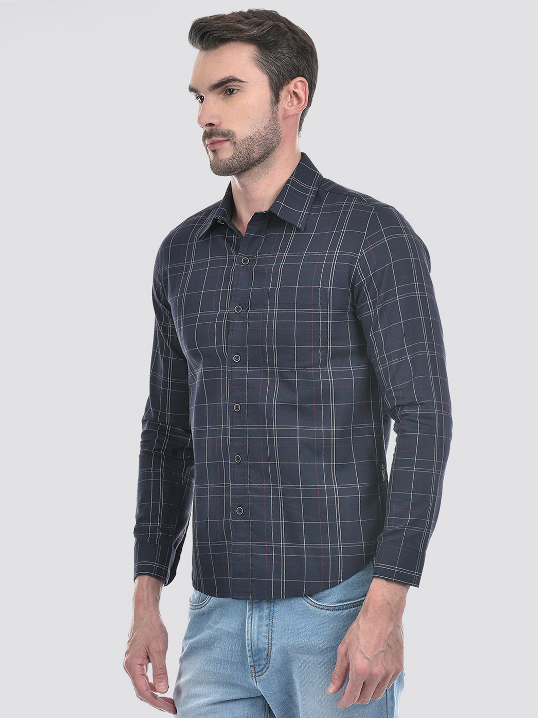 Numero Uno Men Checkered Navy Shirt